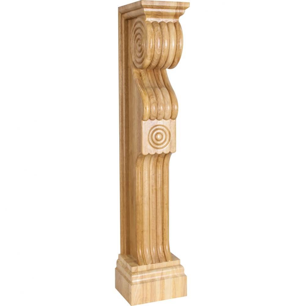 7-1/2&apos;&apos; W x 8&apos;&apos; D x 36&apos;&apos; H Rubberwood English Romanesque Fireplace C