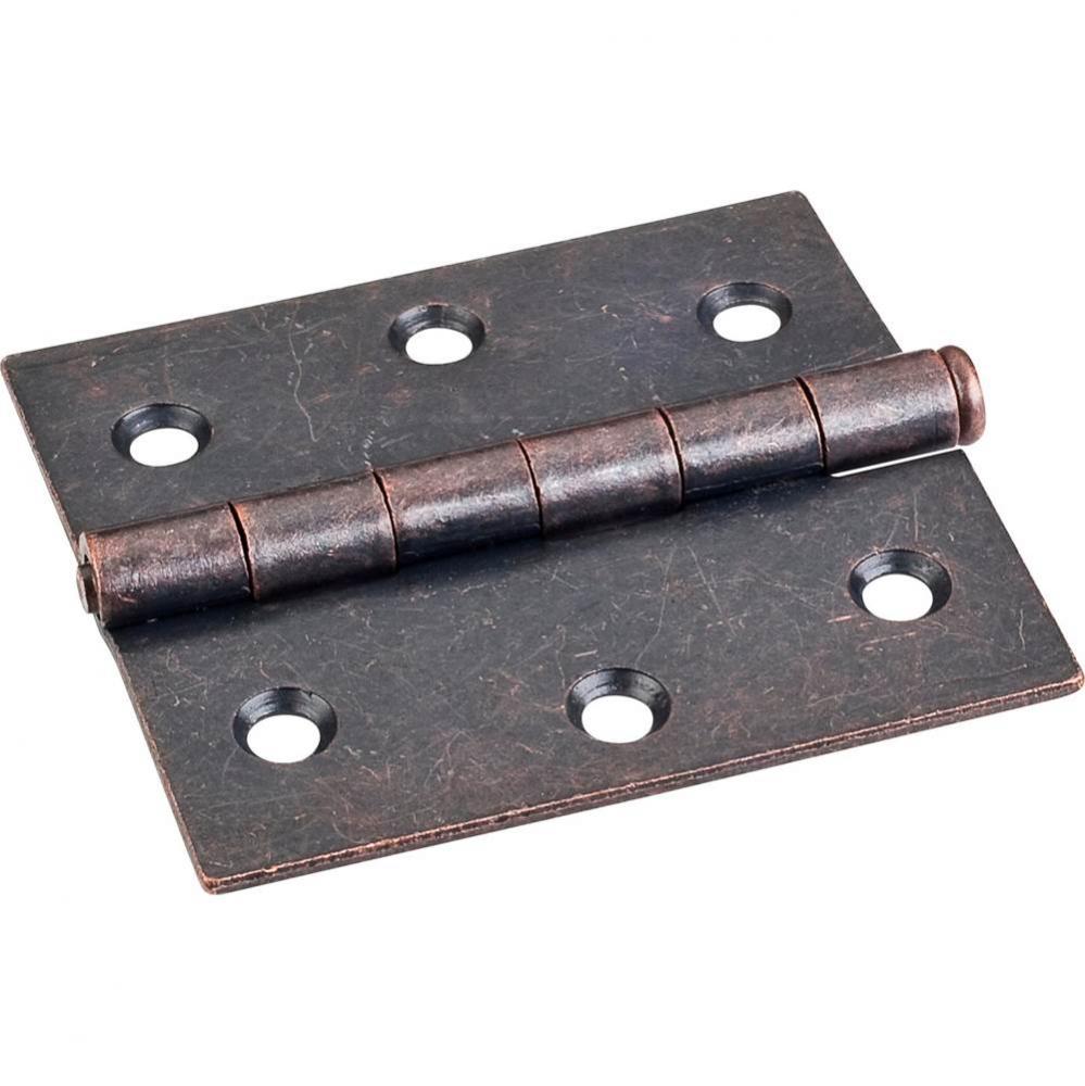 Dark Antique Copper Machined 3&apos;&apos; x 2-3/4&apos;&apos;  Single Full Swaged Butt Hinge