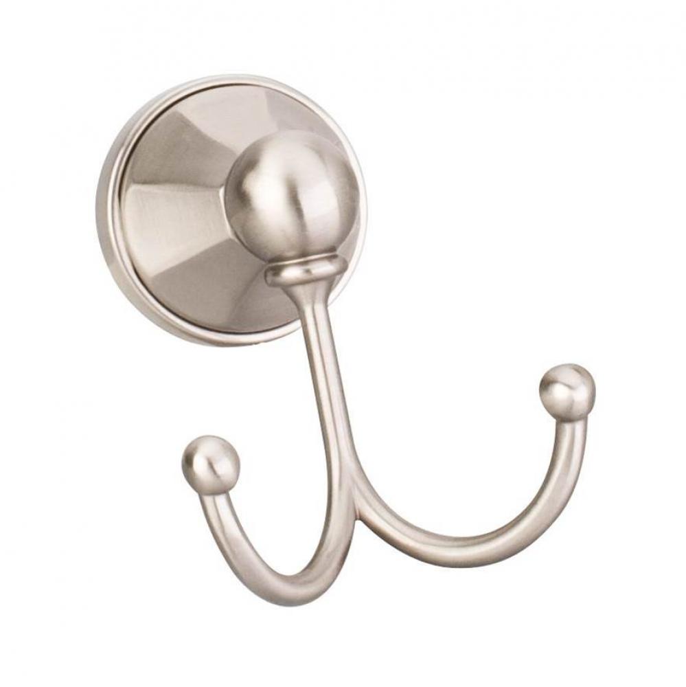 Newbury Satin Nickel Double Robe Hook  - Contractor Packed