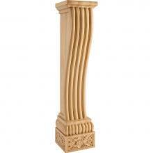 Hardware Resources FCOR6-MP - 8'' W x 8'' D x 36'' H Maple Baroque Fireplace Corbel