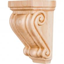 Hardware Resources CORC-6-WB - 3-3/4'' W x 3-1/2'' D x 6-1/2'' H White Birch Scrolled Corbel