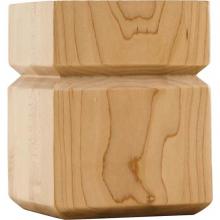 Hardware Resources BF33MP - 3-1/2'' W x 3-1/2'' D x 4-1/2'' H Maple Square Grooved Shaker Bun Fo