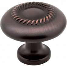 Hardware Resources Z118-DBAC - 1-1/4'' Diameter Brushed Oil Rubbed Bronze Rope Detailed Cypress Cabinet Mushroom Knob