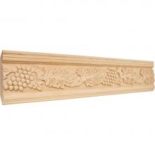 Hardware Resources HCM07CH - 1-1/8'' D x 4-3/4'' H Cherry Acanthus and Grape Hand Carved Moulding