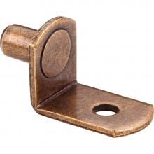 Hardware Resources 1610AB - Antique Brass 1/4'' Pin Angled Shelf Support with 3/4'' Arm and 1/8'&apos