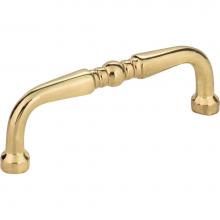 Hardware Resources Z259-3PB - 3'' Center-to-Center Polished Brass Madison Cabinet Pull