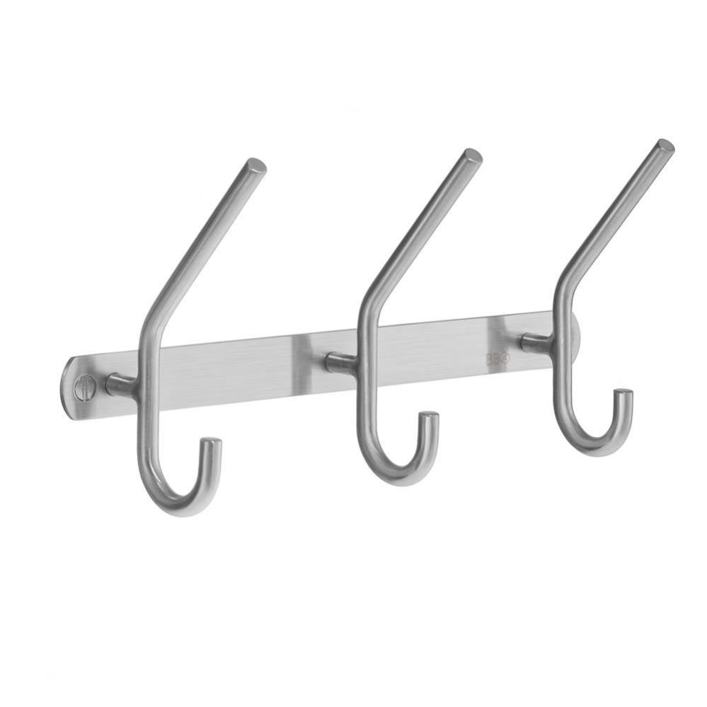 Rack 3 Hook Brushed Stainless Steel