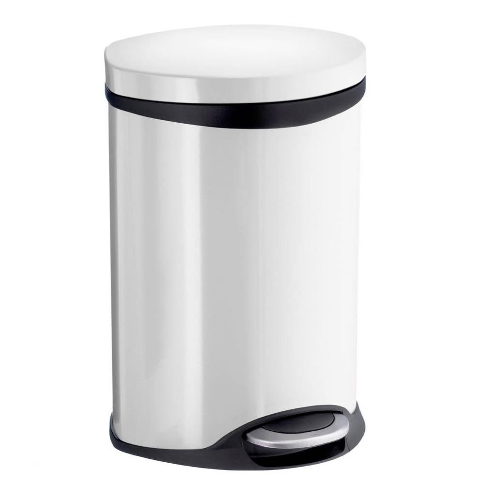 Step Trash Bin - Stainless Steel/White - 1 1/2 Gallon