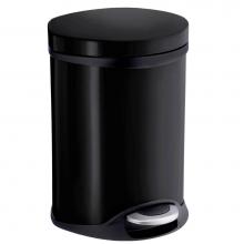 Smedbo FK665 - Step Trash Bin - Stainless Steel/Black - 1 1/2 Gallon