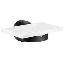 Smedbo HB342P - Home Holder With Porcelain Soap Dish Black