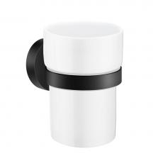 Smedbo HB343P - Home Holder With Porcelain Tumbler Black