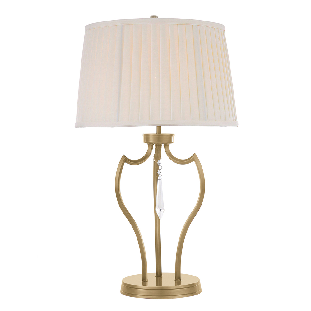Pimlico Table Lamp Aged Brass with Crystal in Traditional Style