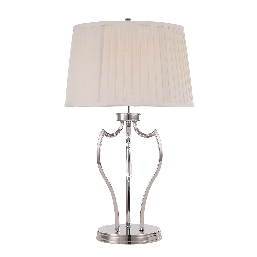 Pimlico Table Lamp Polished Nickel with Crystal by Lucas McKearn