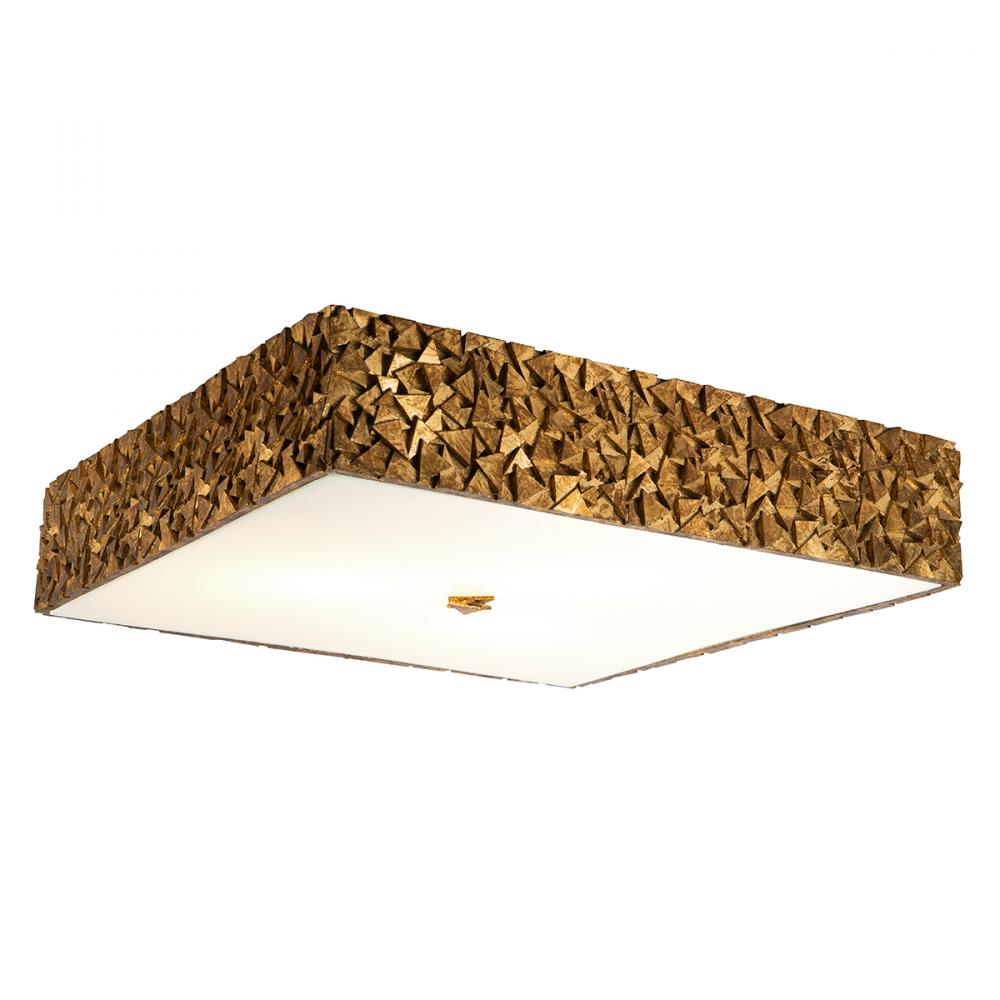 Mosaic Square 3-Light Flush in Gold