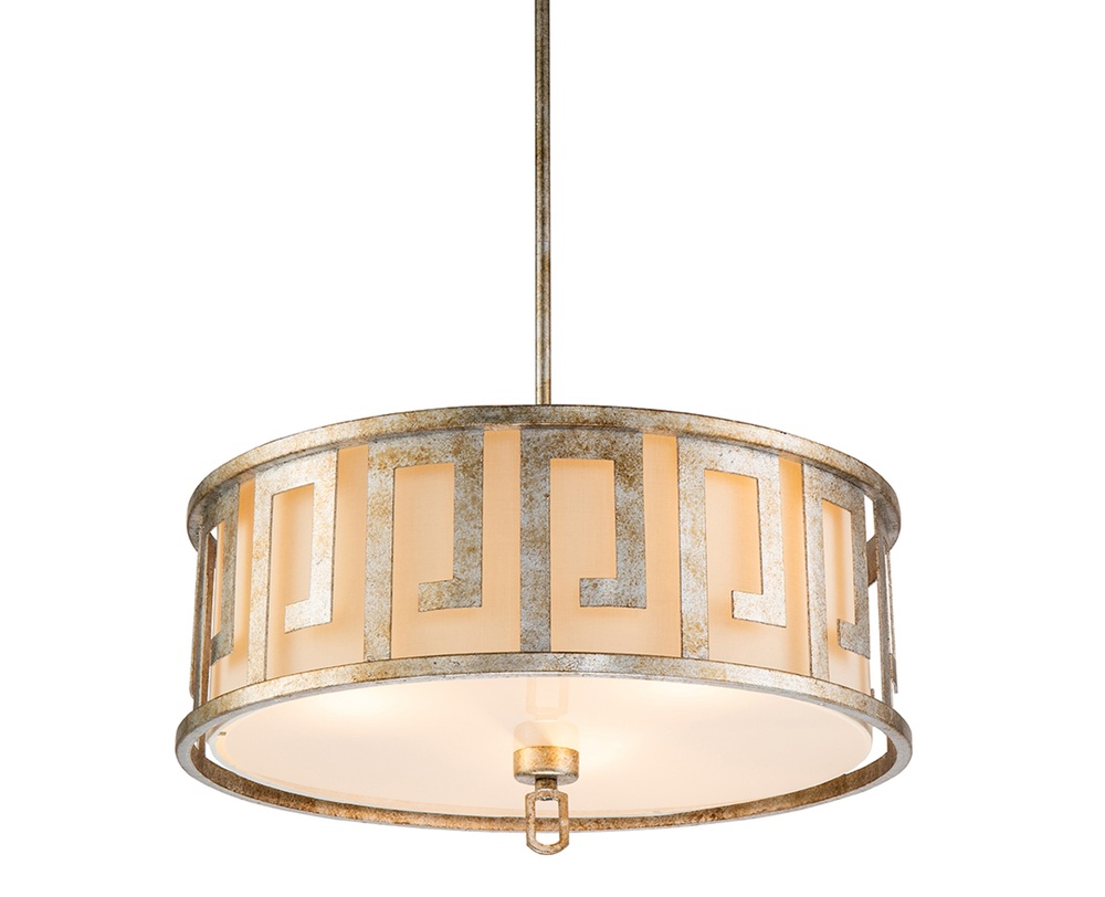 Large Lemuria 3-Light Pendant in Warm Distressed Gold