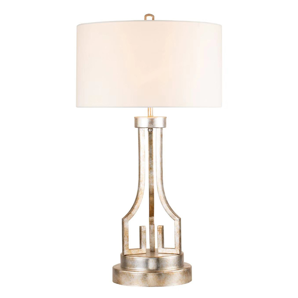 Distressed Silver Buffet Traditional Drum Table Lamp By Lucas McKearn