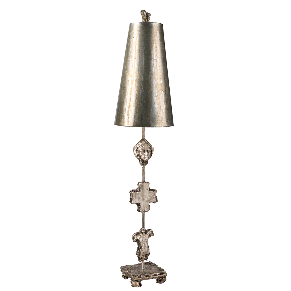 Fragment Antiqued  Silver Buffet Table Lamp By Lucas Mckearn