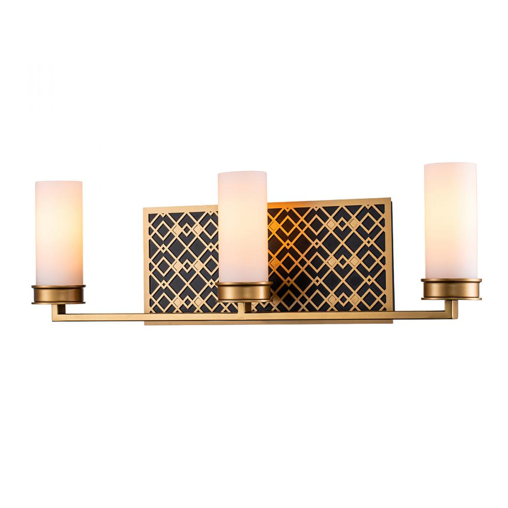 Ziggy 3 Lt Bath Bar in Lacquered Gold