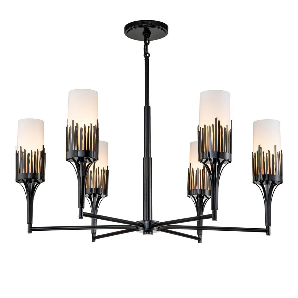 Sawgrass 6 Lt Chandelier in Black