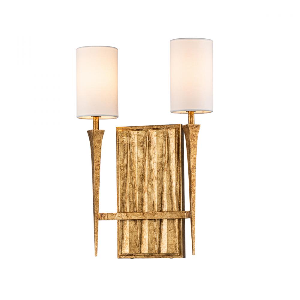 Crest 2 Light Gold Sconce