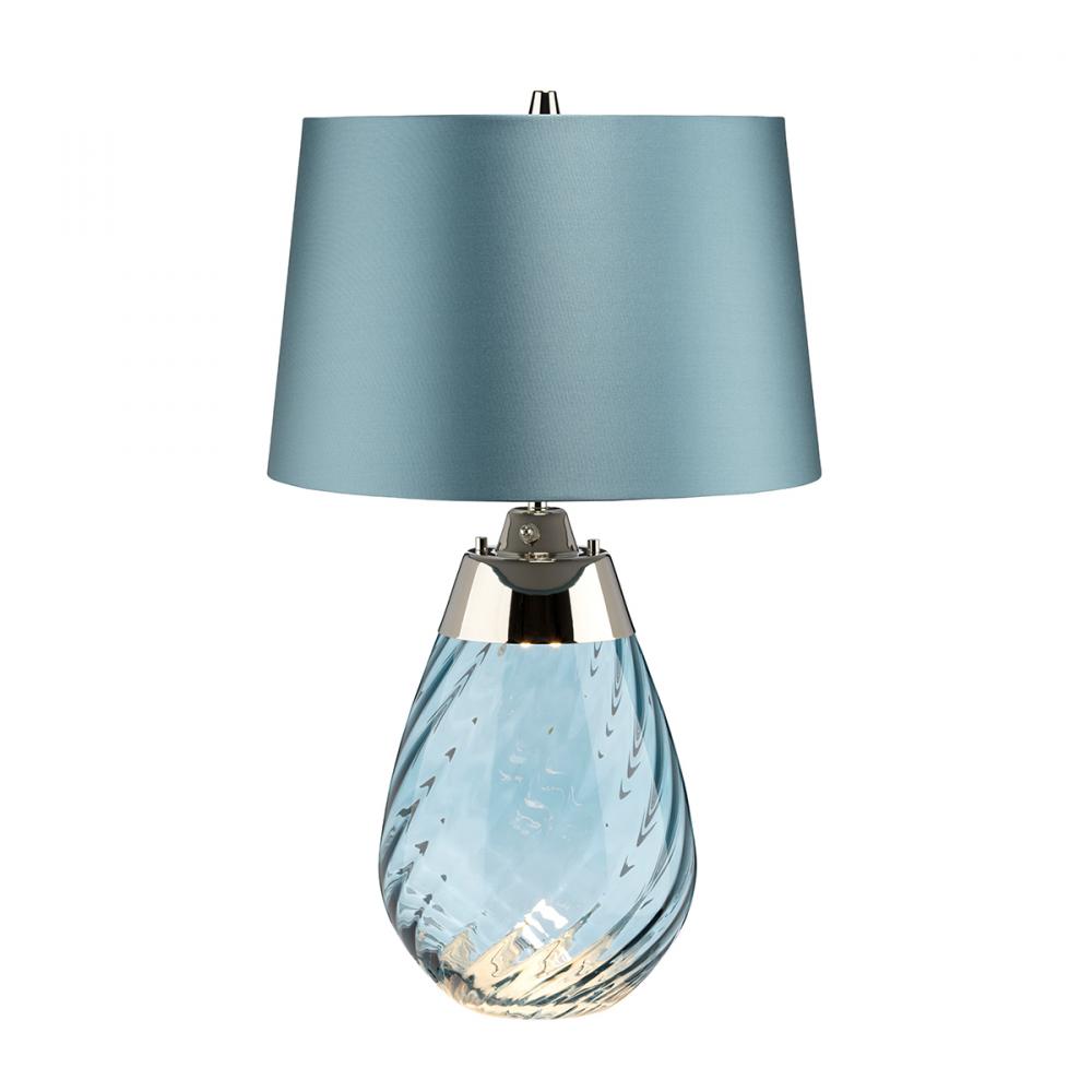 Small Lena Table Lamp in Blue with Blue Shade