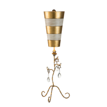 Lucas McKearn TA1038 - Tivoli Shabby Chic Distressed Gold Buffet Table Lamp Inverted Striped Shade
