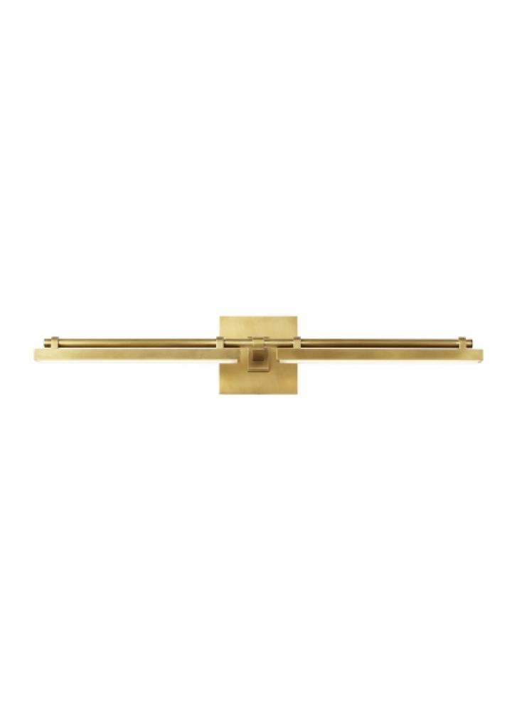 Modern Kal dimmable LED Medium Vanity Light in a Natural Brass/Gold Colored finish