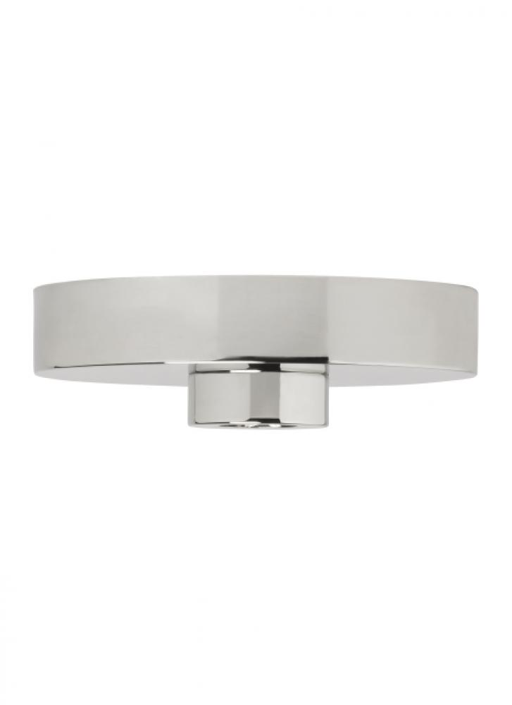 Modern Line-Voltage Shallow Canopy in a Polished Nickel/Silver Colored finish