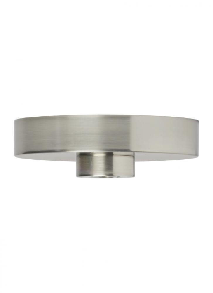 Modern Line-Voltage Shallow Canopy in a Satin Nickel/Silver Colored finish
