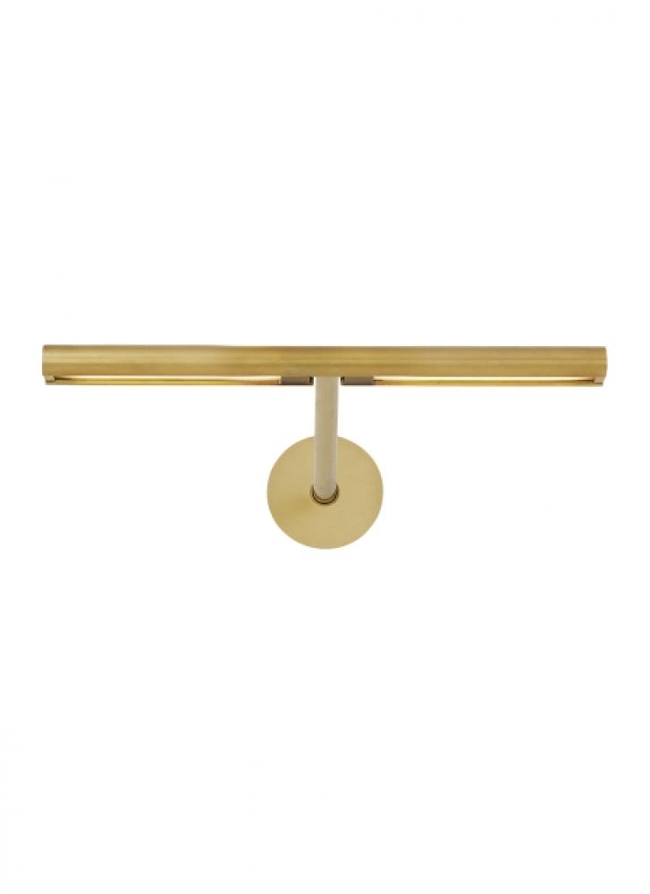 Modern Plural Dome dimmable LED 8 Picture Light in a Natural Brass/Gold Colored finish