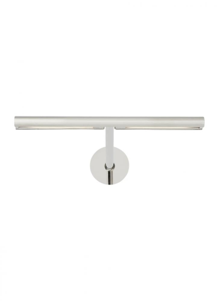 Modern Plural Dome dimmable LED 8 Picture Light in a Polished Nickel/Silver Colored finish