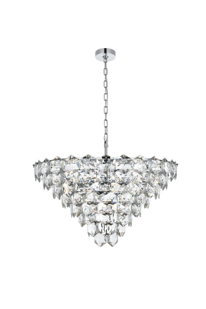 Pendant D32&#34;H18&#34;L15 Chrome