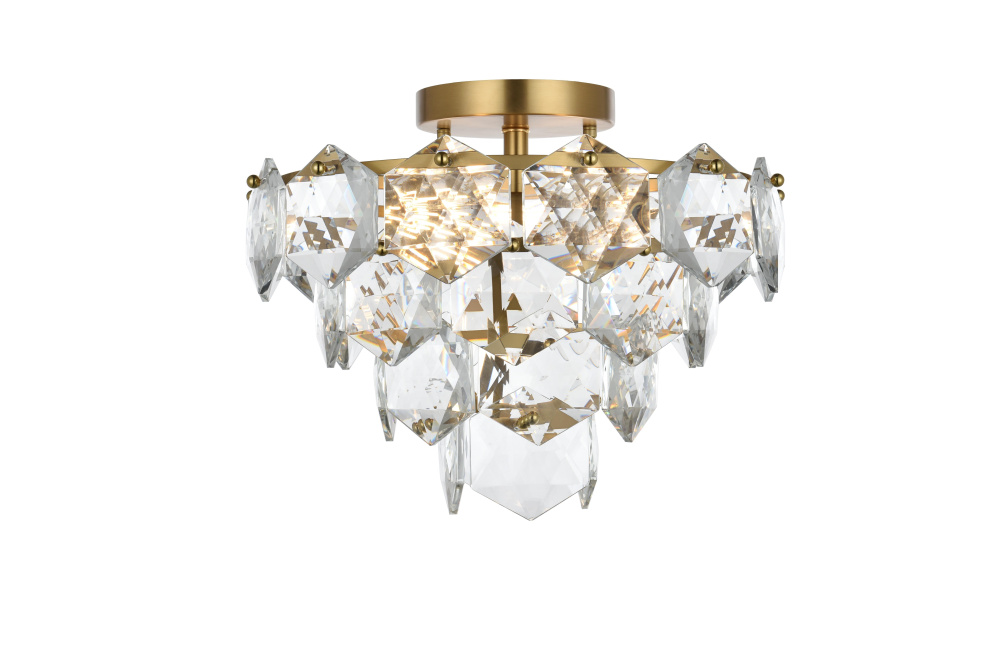 Flush Mount D16&#34;H12&#34;L6 Satin Gold