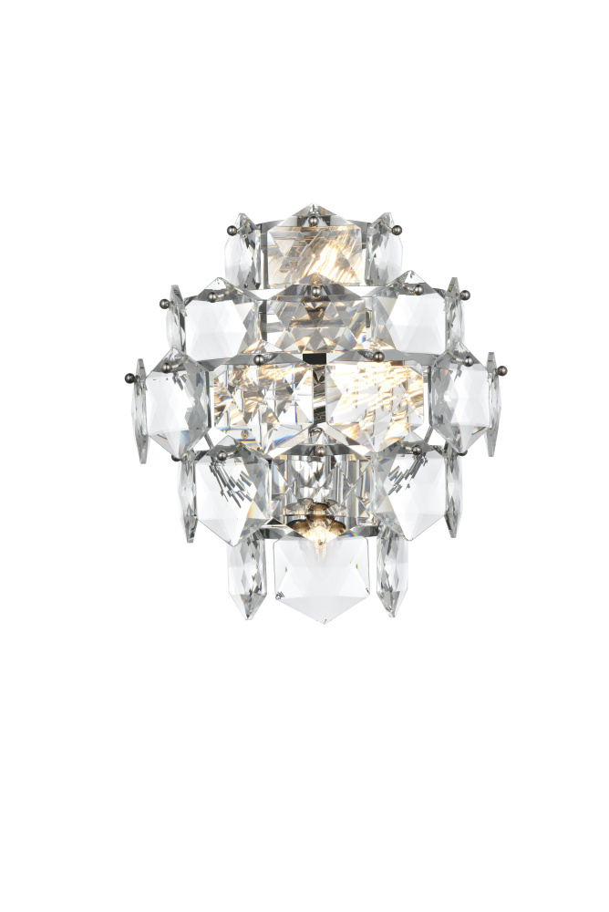 Wall Sconce W13.8&#34;S8&#34;*H15&#34;L4 Chrome