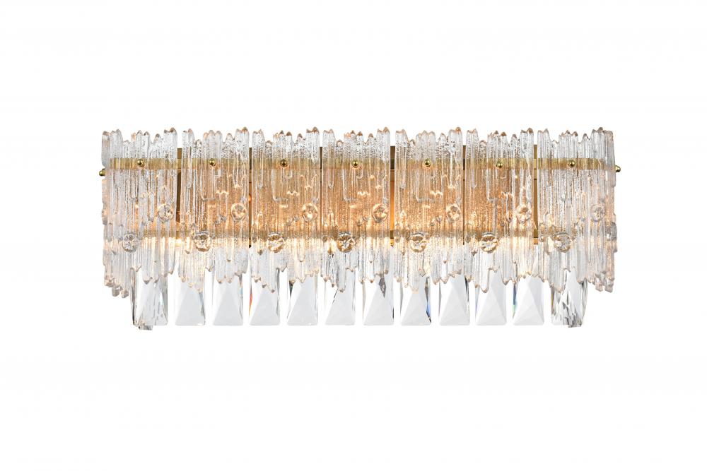 Emilia Wall Sconce L19&#34;W6&#34;H7&#34; E12 L4 Satin Gold