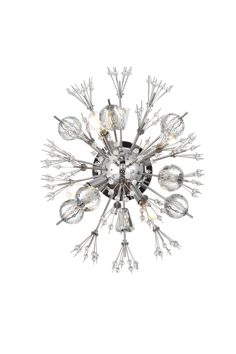 Vera 19 Inch Crystal Starburst Wall Sconce in Chrome