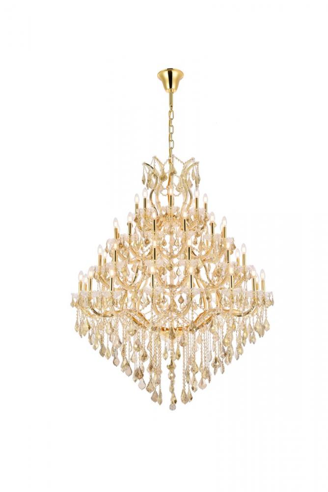 Maria Theresa 49 Light Gold Chandelier Golden Teak (Smoky) Royal Cut Crystal