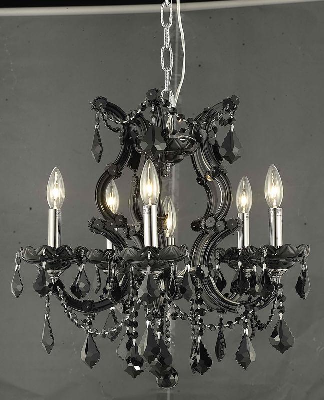 Maria Theresa 6 light Black Pendant