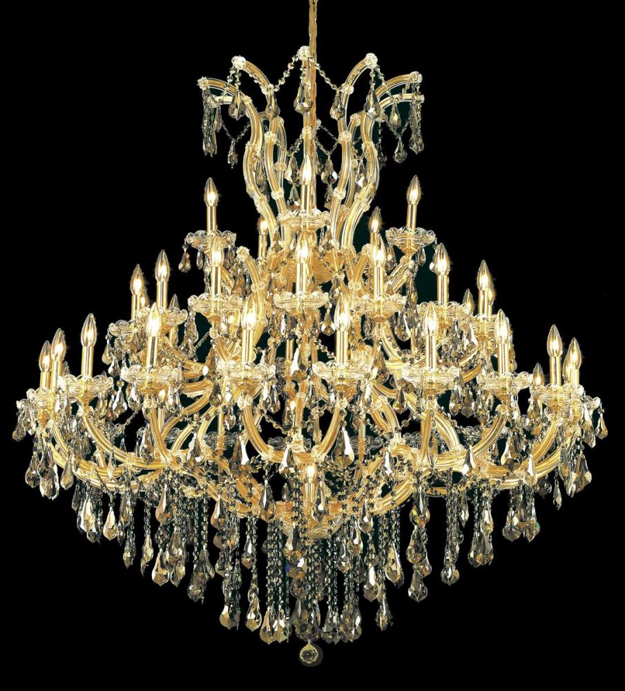 Maria Theresa 41 Light Gold Chandelier Golden Teak (Smoky) Royal Cut Crystal