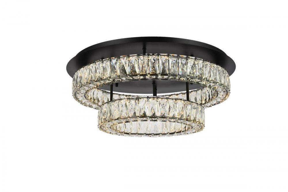 Monroe 26 Inch LED Double Flush Mount in Black