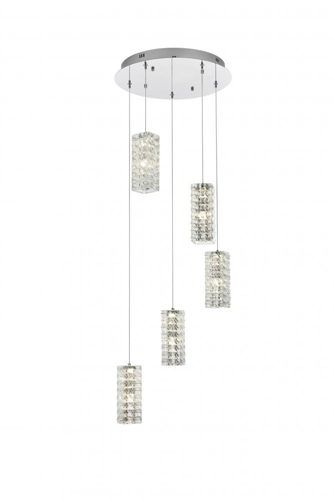 Aston Hang D20&#34;H9.5&#34; LED  L5 25W DIM 3CCT Chrome