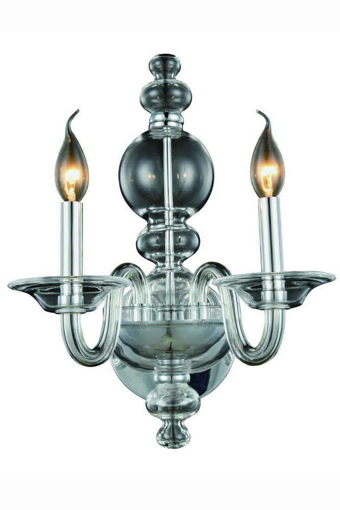 Champlain 2 light Chrome Wall Sconce Clear Royal Cut Crystal