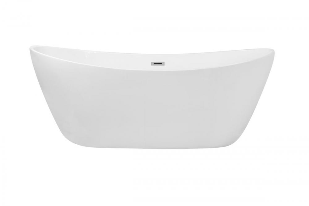 72 Inch Soaking Double Slipper Bathtub in Glossy White