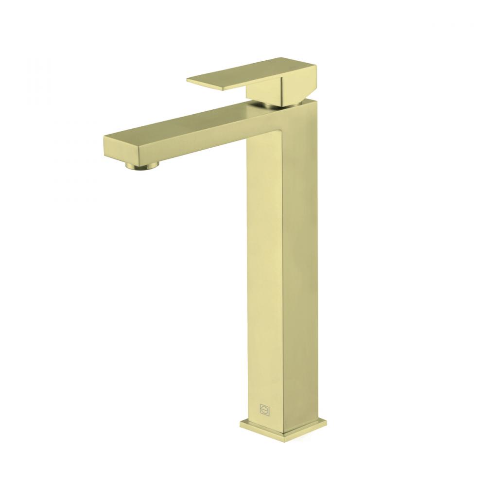 Jakob Single Hole Single Handle Bathroom Faucet in Brushed Gold