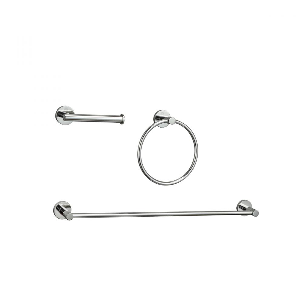 Alma 3-piece Bathroom Hardware Set in Chrome