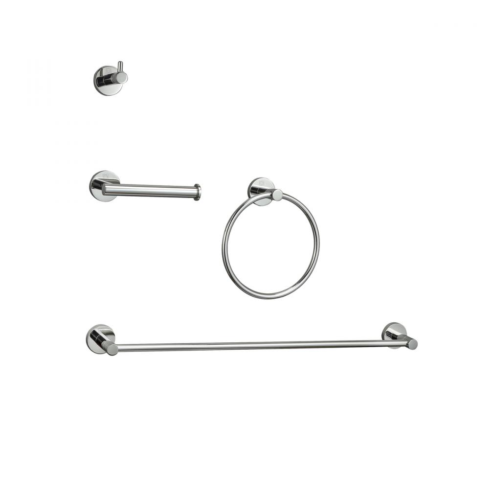 Freya 4-piece Bathroom Hardware Set in Chrome