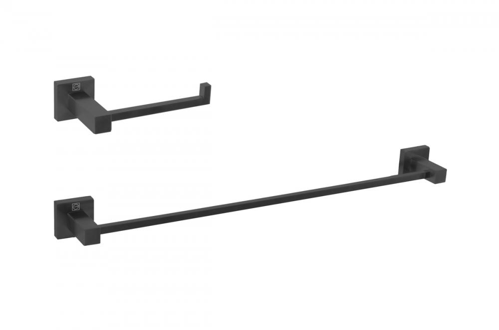 Isla 2-piece Bathroom Hardware Set in Matte Black