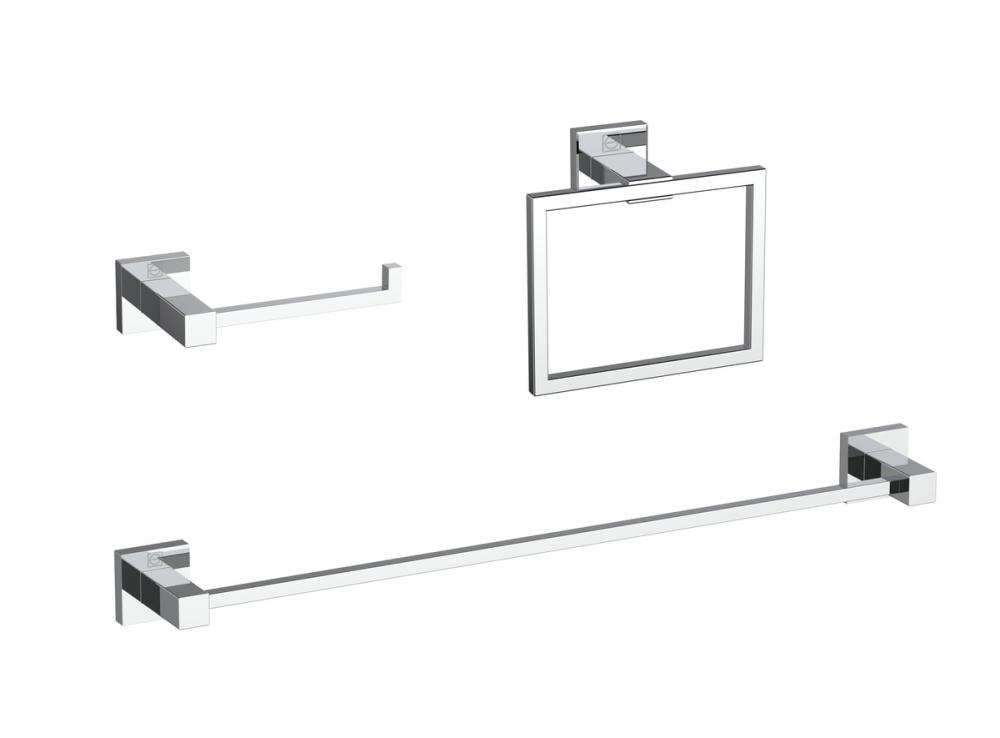 Isla 3-piece Bathroom Hardware Set in Chrome