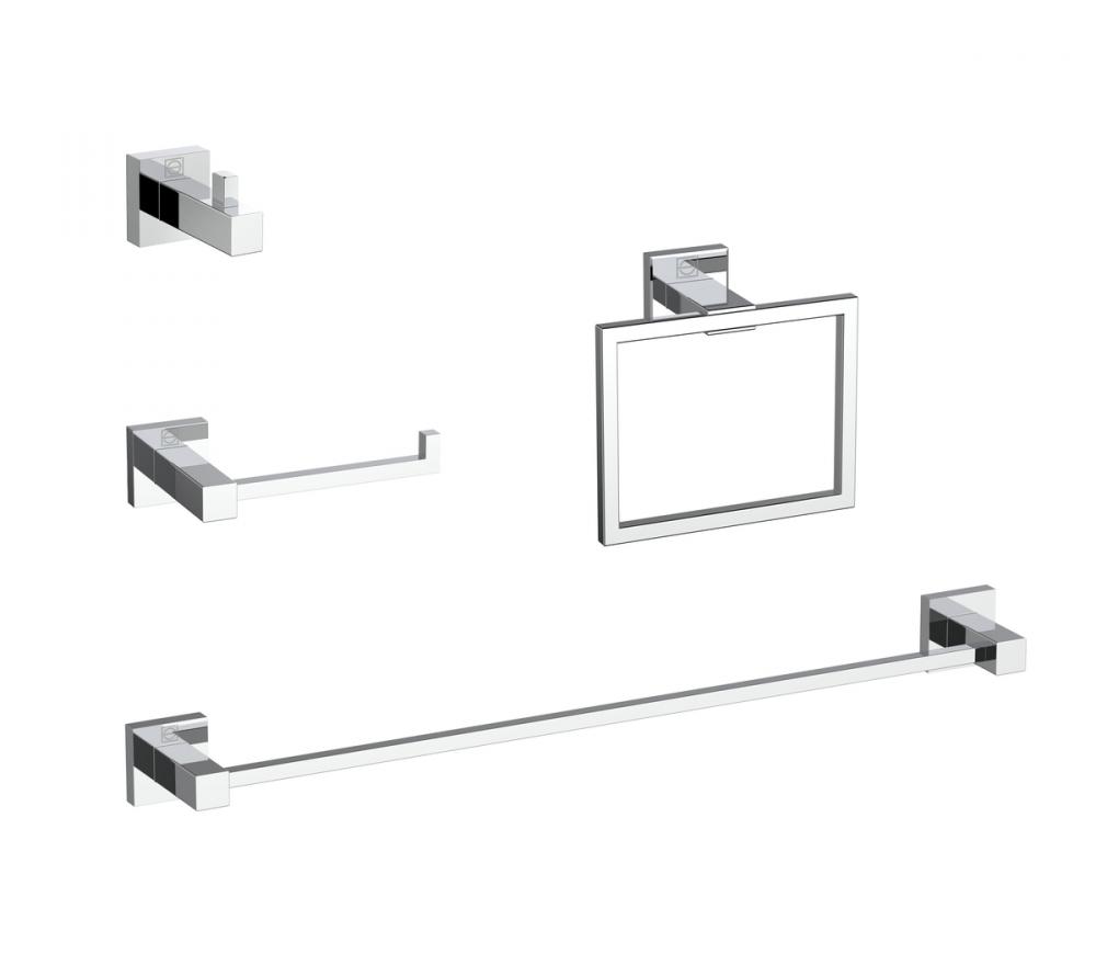 Isla 4-piece Bathroom Hardware Set in Chrome