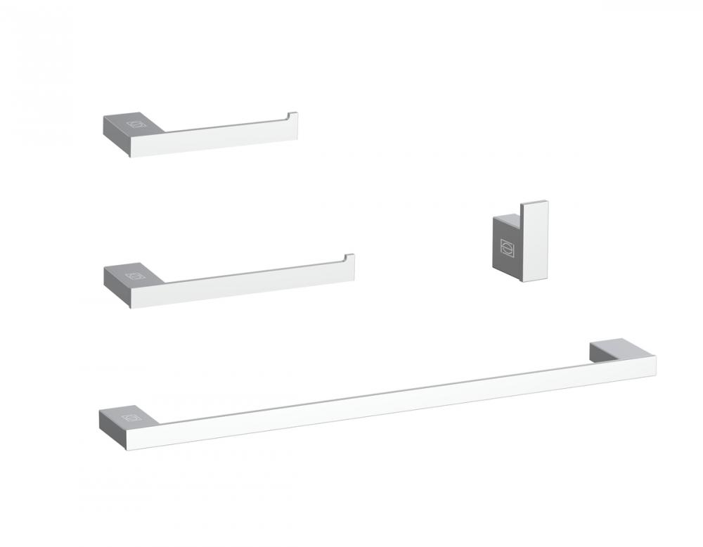 Sofia 4-piece Bathroom Hardware Set in Chrome